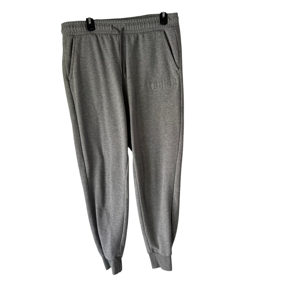 Puma Womens Gray Heathered Tapered Joggers Sweatpants Size Large L